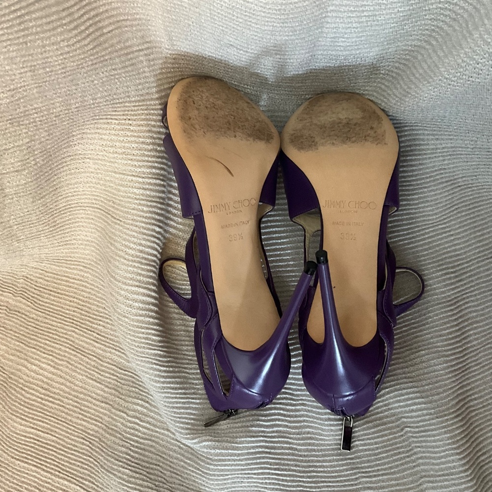 Jimmy Choo Purple Strappy 4” Heels - Picture 2 of 6